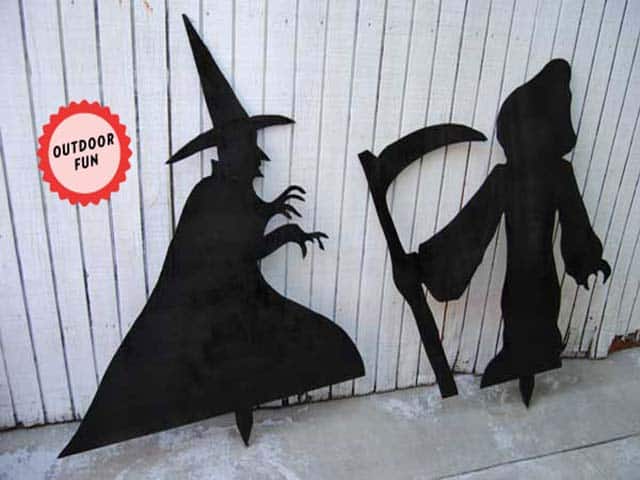 Make Witch And Grim Reaper Halloween Silhouettes