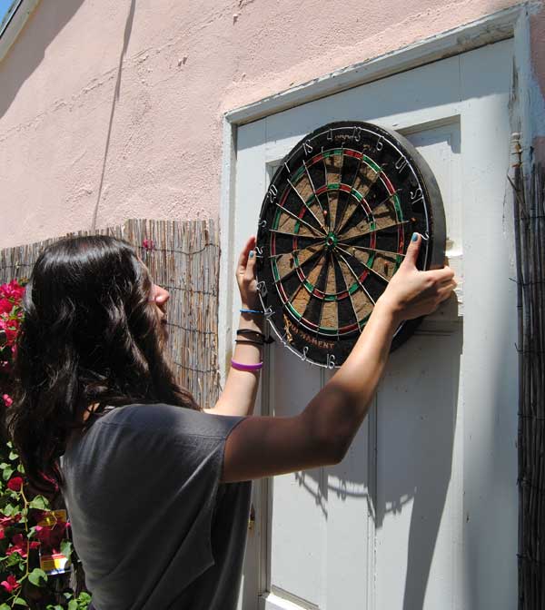 where to hang dart board