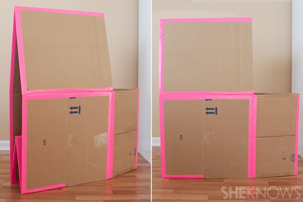 diy collapsible cardboard playhouse