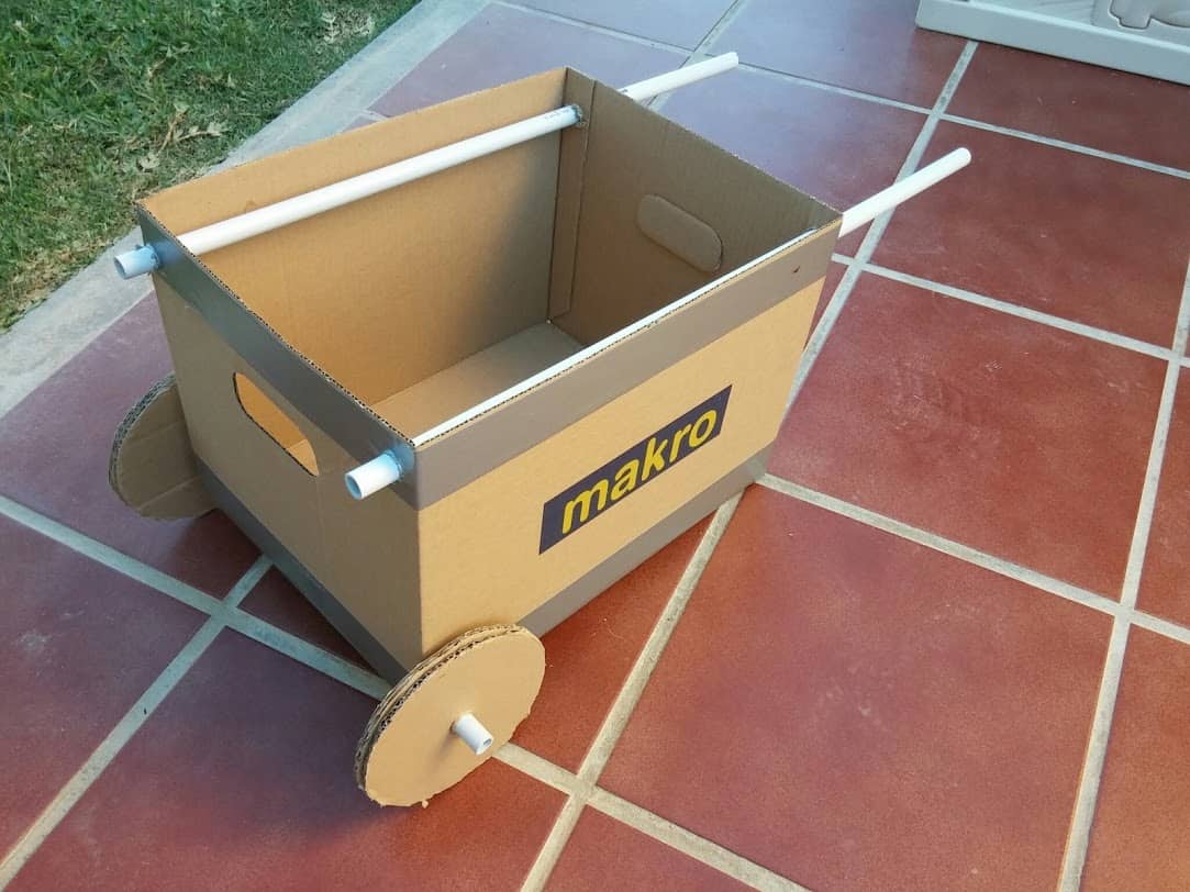 DIY Cardboard Wheelbarrow Built by Kids Empowering Kids to Build a