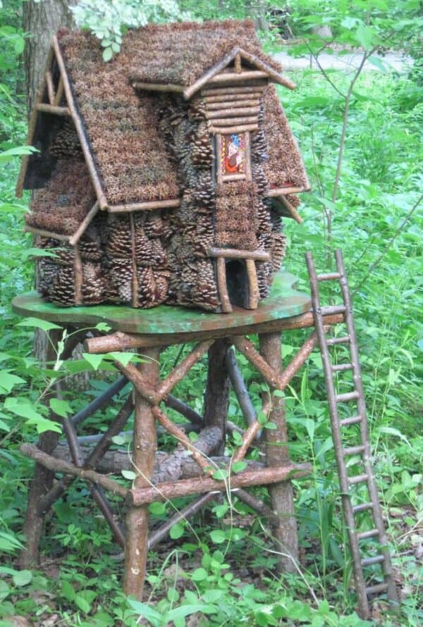 carved gnome tree houses