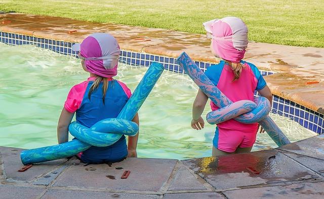 Kids playing in the pool