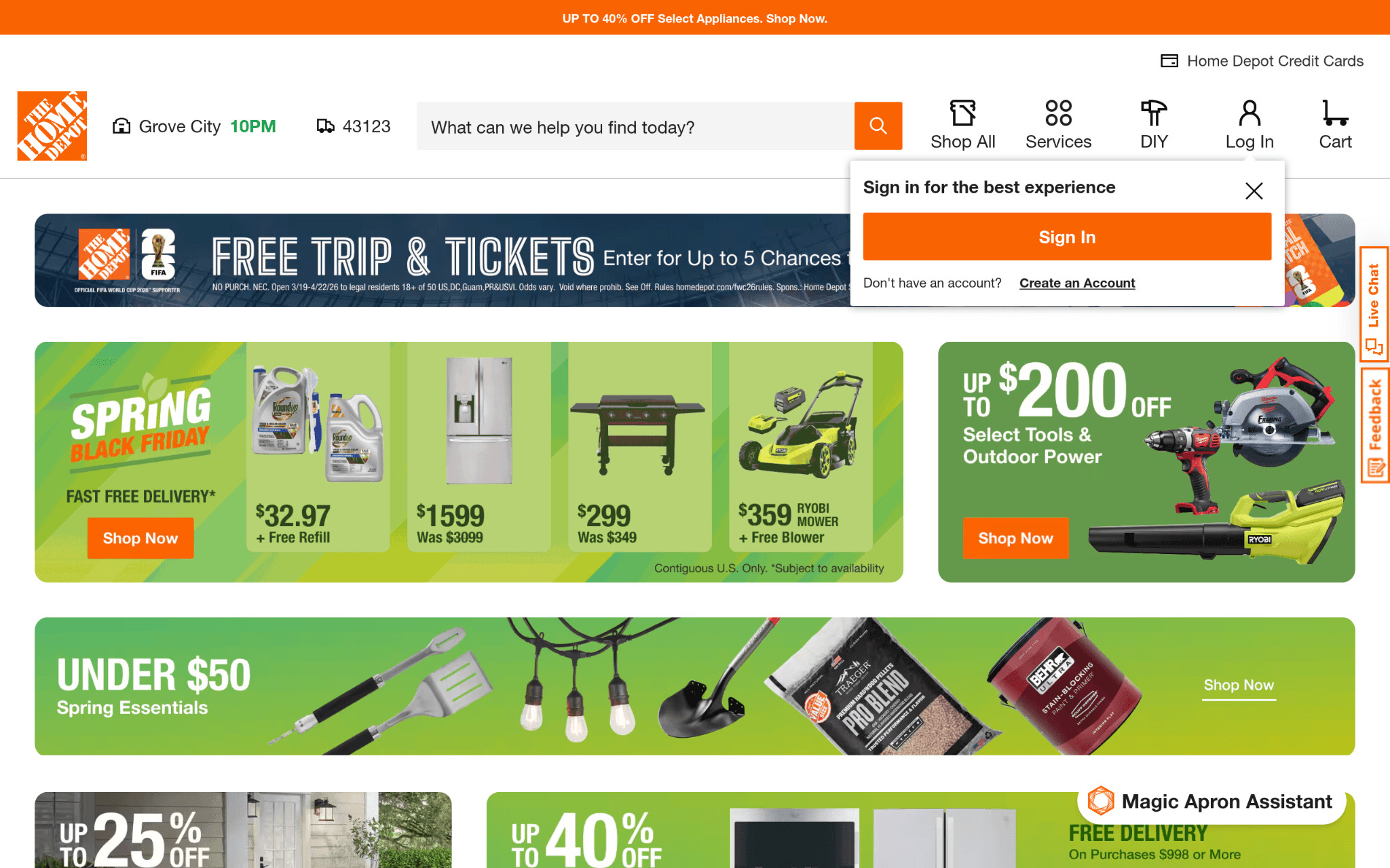 The Home Depot Screenshot