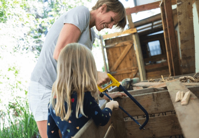 Working on a home DIY safely with kids
