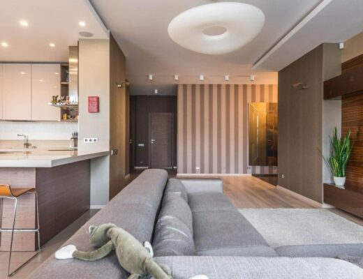 Modern living room with flat screen TV