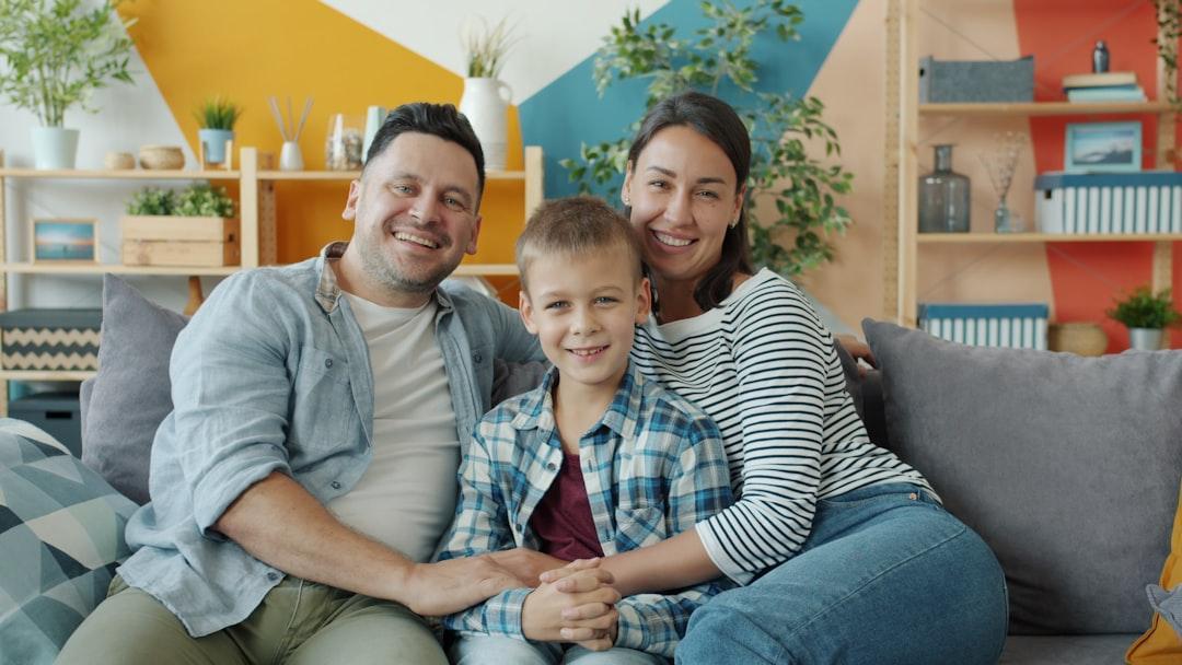 A family together in a bright, safe home