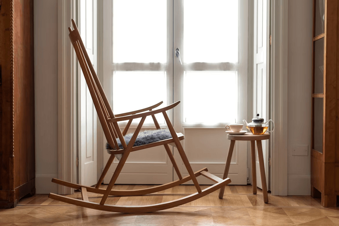 Calming rocking chair by a window