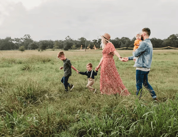 Family walking hand-in-hand