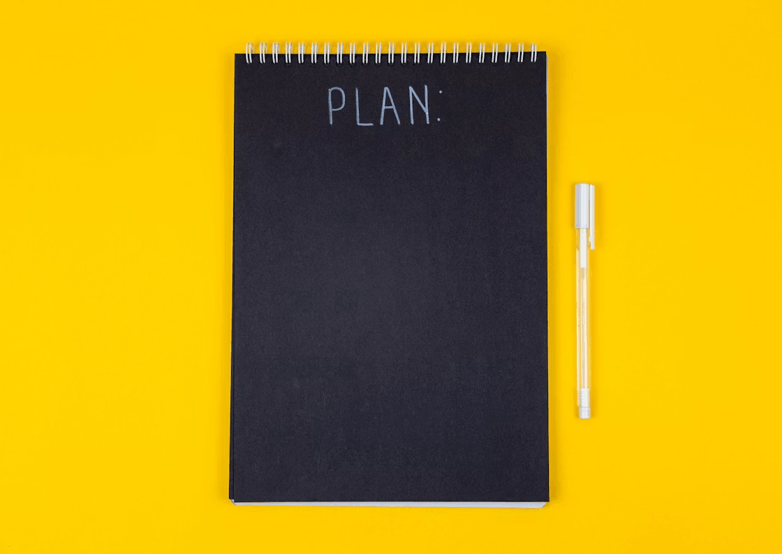 Notebook with the word 