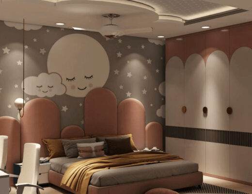 A child's bedroom with a bed and a